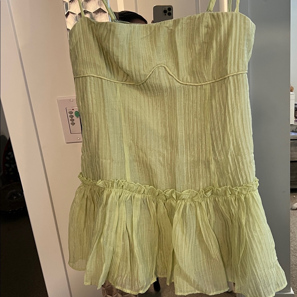 Bambini Green Spaghetti Strap mini Dress - Picture 4 of 13